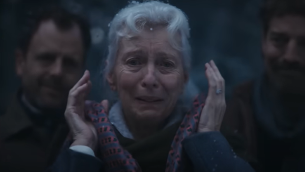 The mother in the advert is moved to tears by the Christmas surprise. 