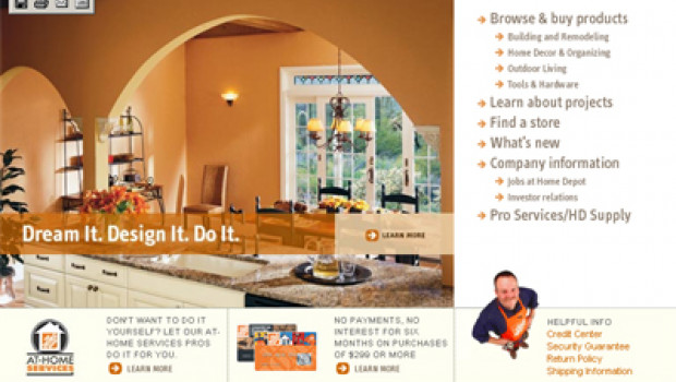 Greater simplicity of design, intuitive navigation, more information: The relaunch of the Home Depot website.
